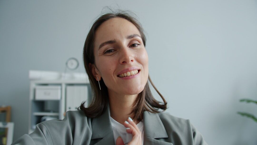 woman speaking confidently at conference